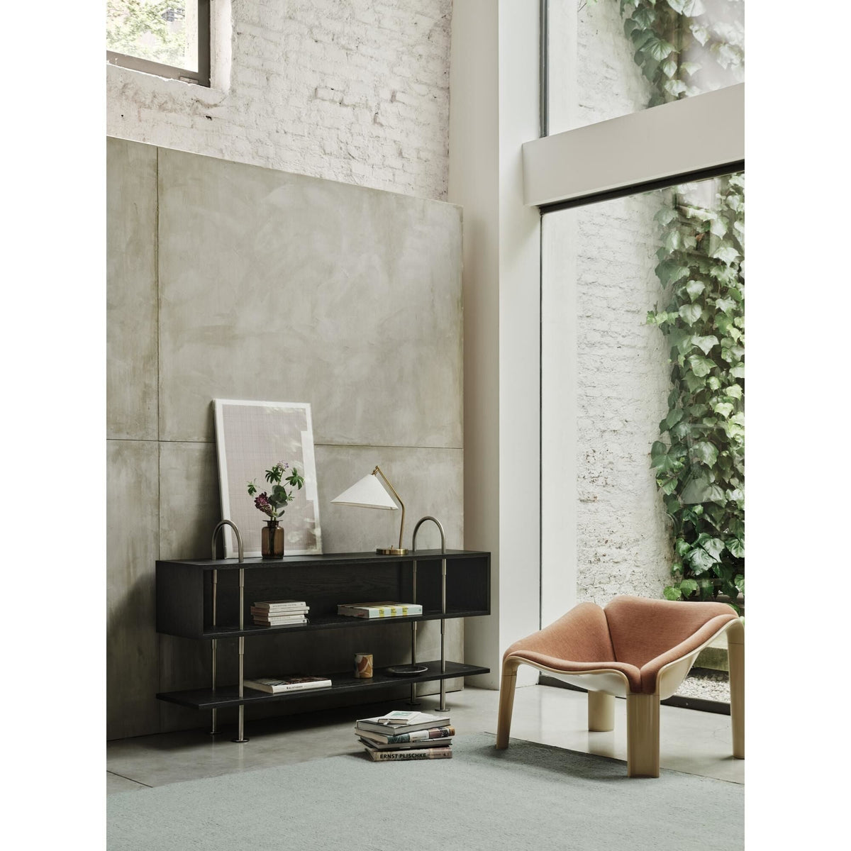 Keen 160 Shelving System 1 Shelf & Box Stainless Steel/Ash Veneer