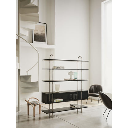 Keen 160 Shelving System 4 Shelves & Box Stainless Steel/Ash Veneer