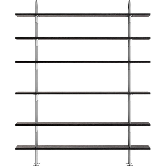 Keen 160 Shelving System 6 Shelves Stainless Steel/Ash Veneer