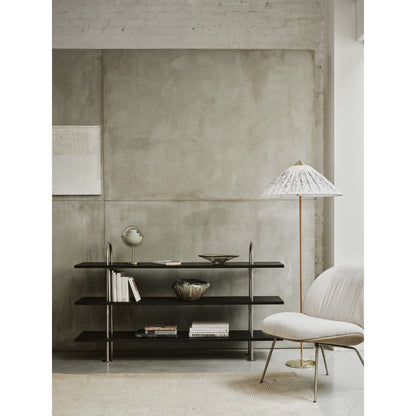 Keen 208 Shelving System 3 Black Brass/ Smoked Glass