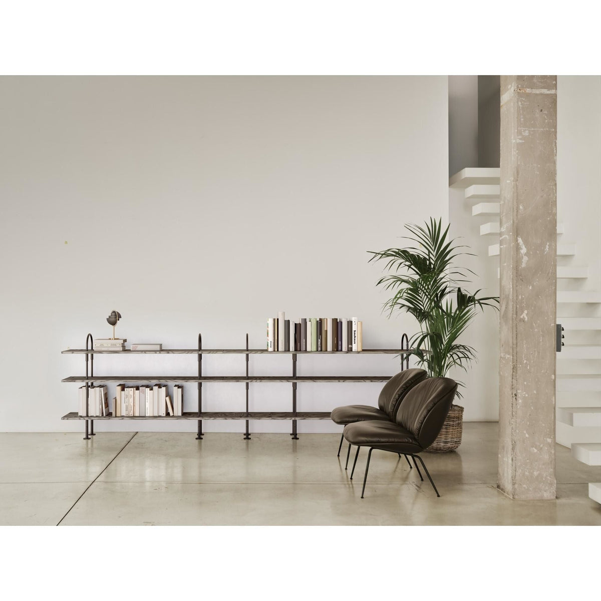 Keen 208 Shelving System 3 Shelves Stainless Steel/Ash Veneer