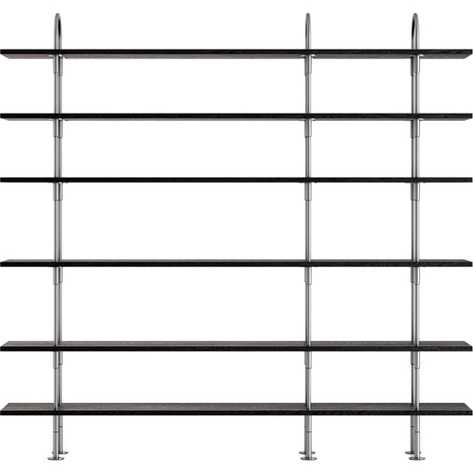 Keen 208 Shelving System 6 Shelves Stainless Steel/Ash Veneer