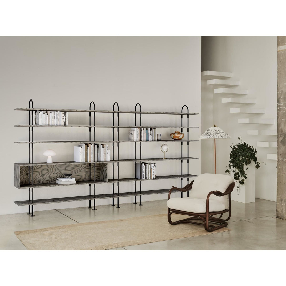 Keen 208 Shelving System 6 Shelves Stainless Steel/Ash Veneer
