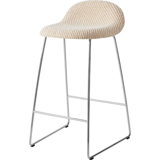 3D Bar Stool H65 Stainless Steel/Lupo Special Diagonal Bouclé/Dedar 009