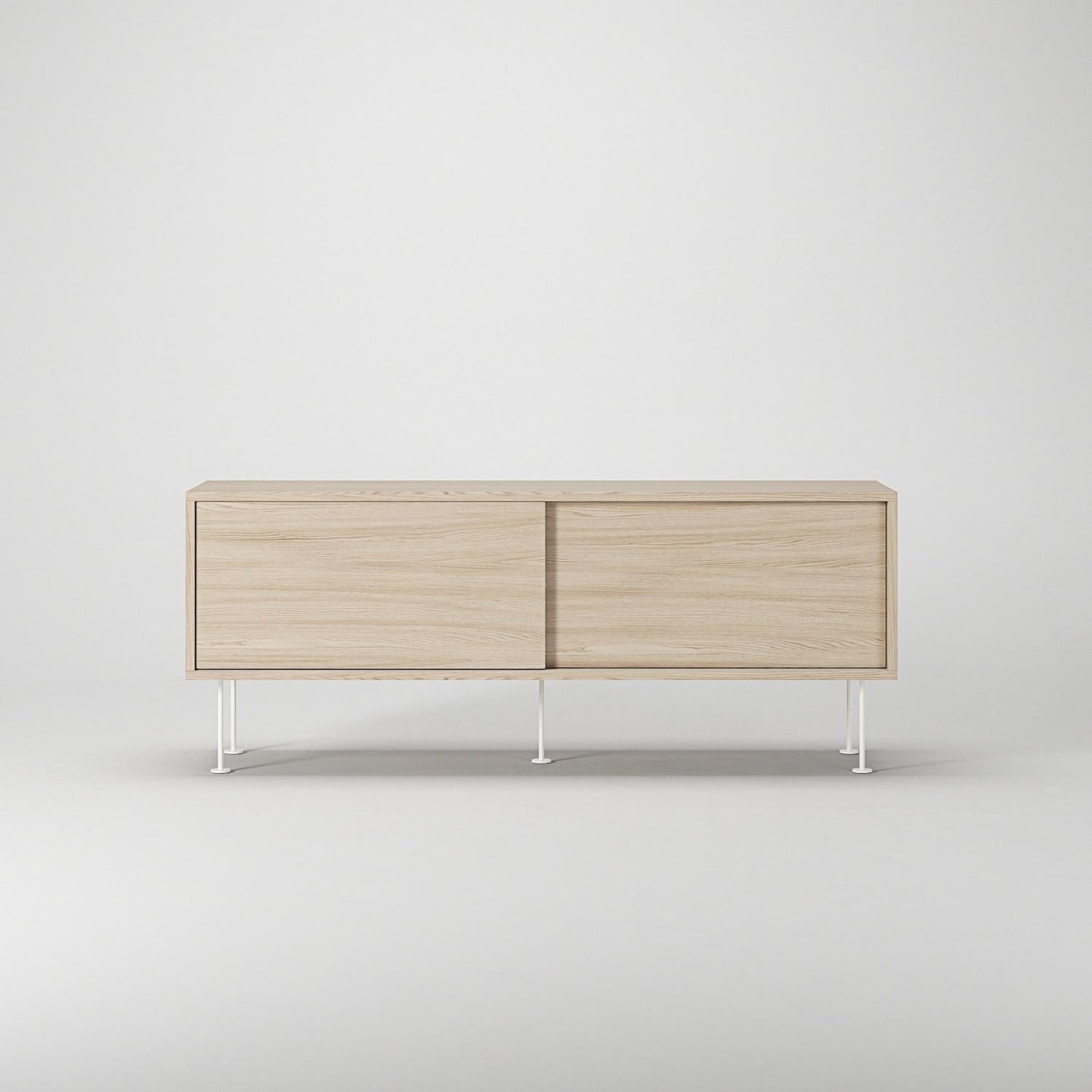 Decotique Vogue TV Bench With Legs 136 White Pigmented Oak/ White