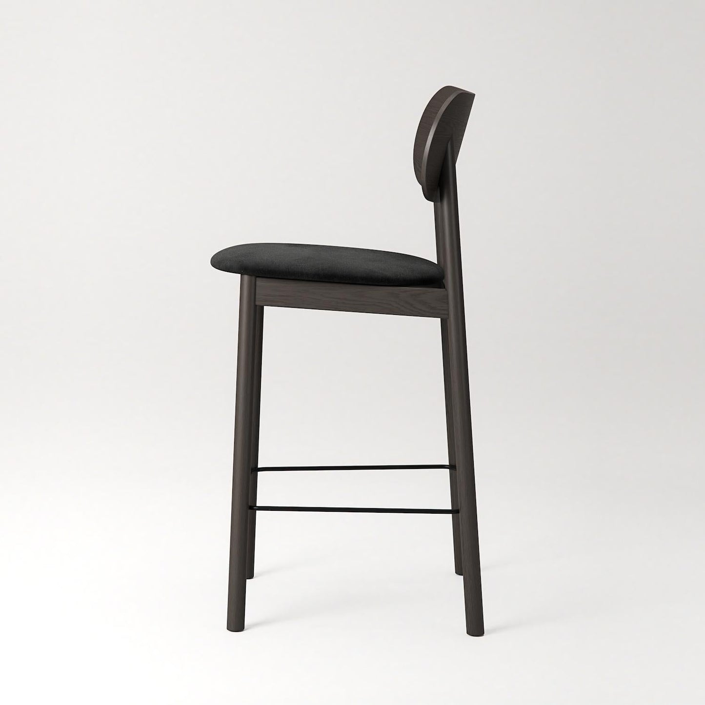 Decotique Elephant Bar Stool Dark Oak/Black Velvet