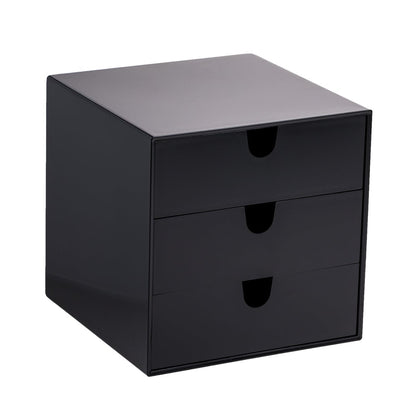 3-drawer box, black