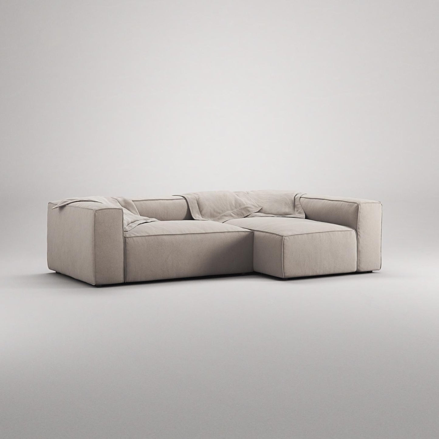 Decotique Grand 3-Seater Sofa Chaise Right Sandshell/Beige