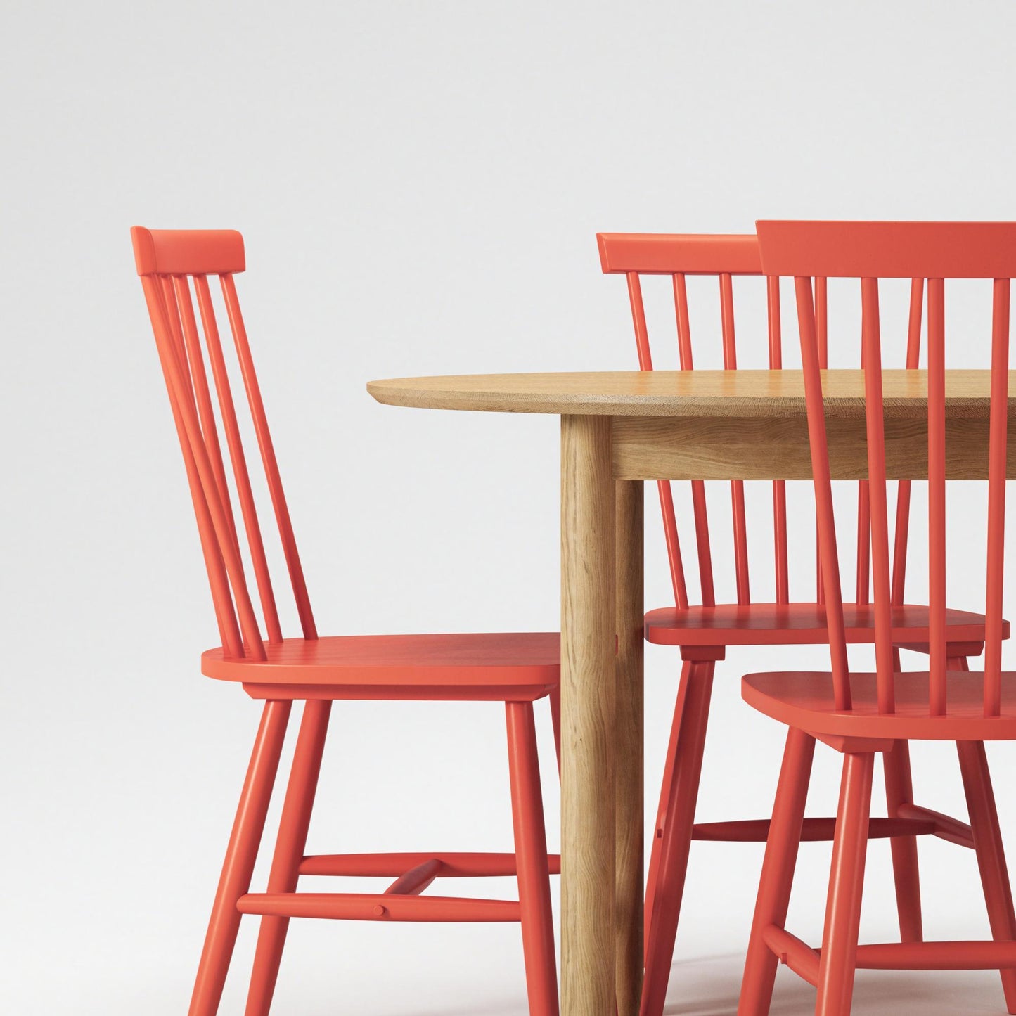 Department Wood Dining Table Set Oak/ Orange