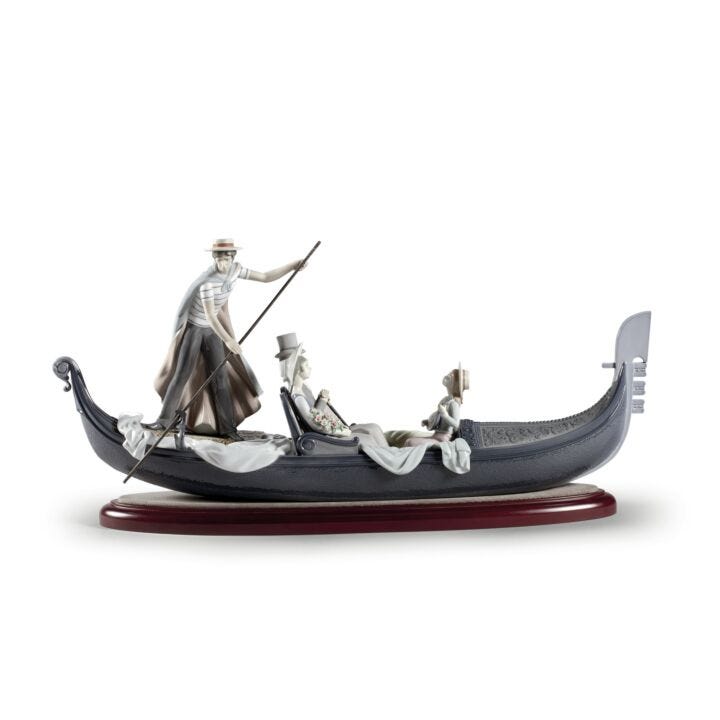 In The Gondola Couple Sculpture by Lladró