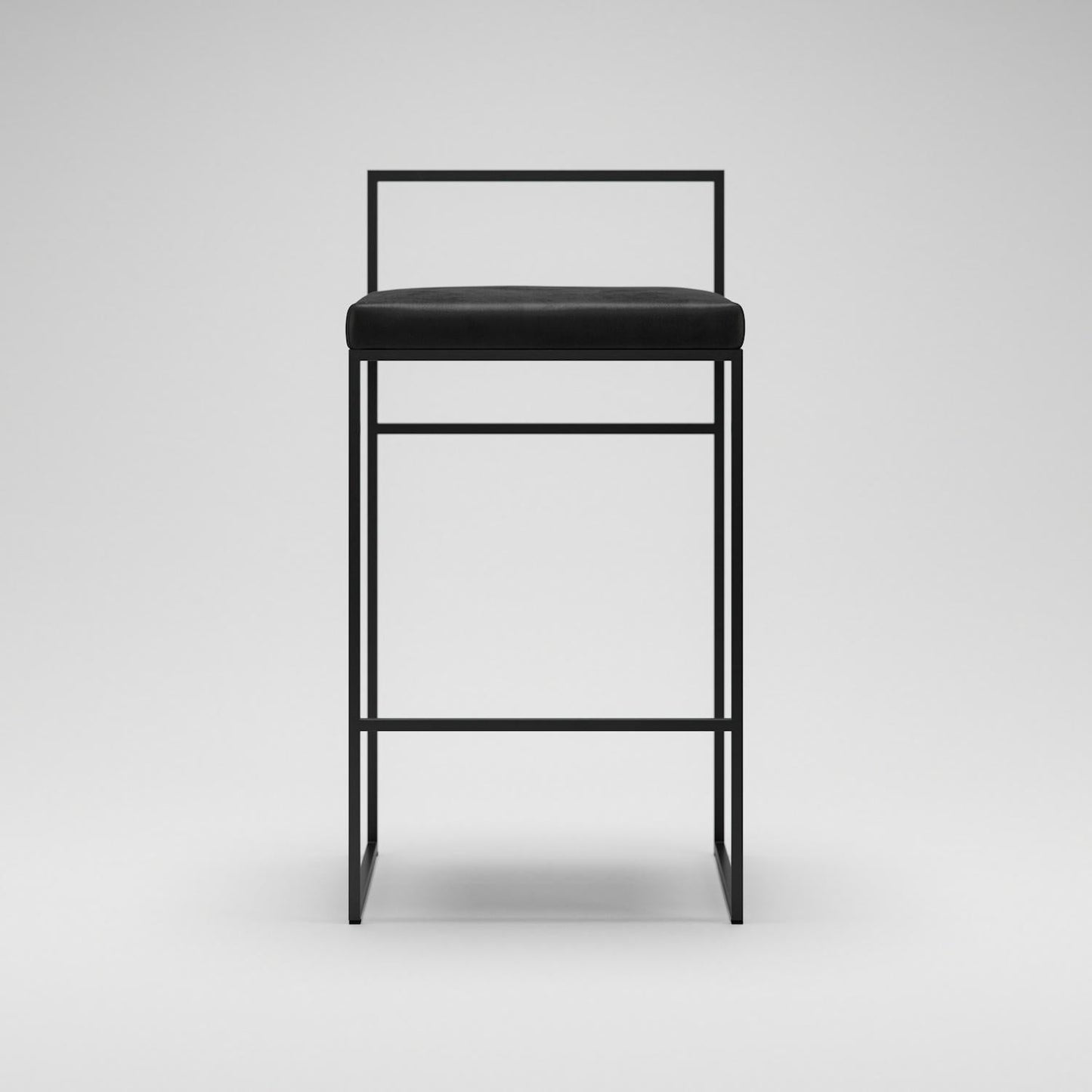 Department Bar Stool with Backrest 80 cm Black/Black Velvet
