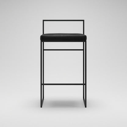 Department Bar Stool with Backrest 80 cm Black/Black Velvet