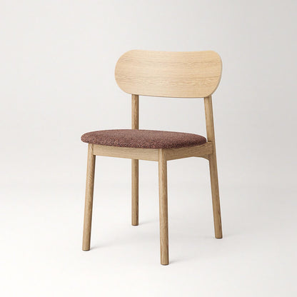 Decotique Elephant Dining Chair Natural Oak/Rust Bouclé