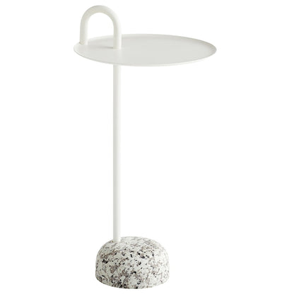 Bowler side table, cream white