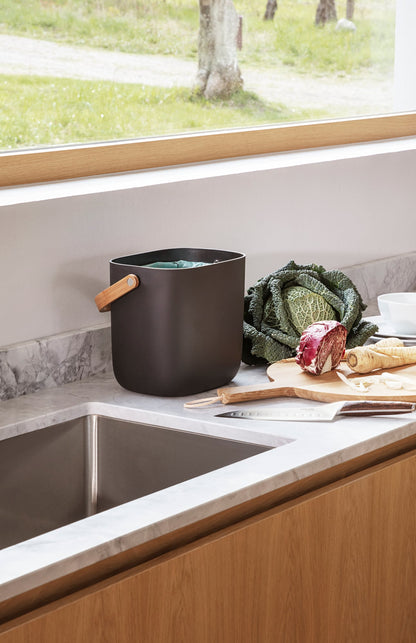 Reflect recycling waste bin, 6 L, musta