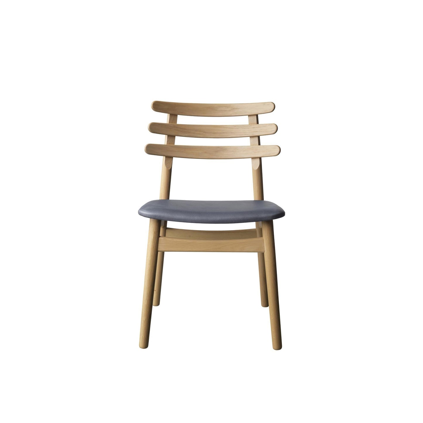 FDB Møbler J48 Dining Chair Lacquered Oak/ Black Leather