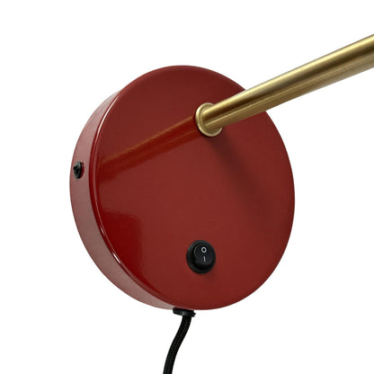 Dyberg Larsen Ocean Wall Lamp Dark Red/ Brass