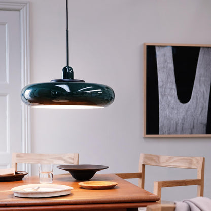 Dyberg Larsen Planet Pendant With Ring Wood/ Dark Green