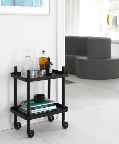 Block table trolley, all black