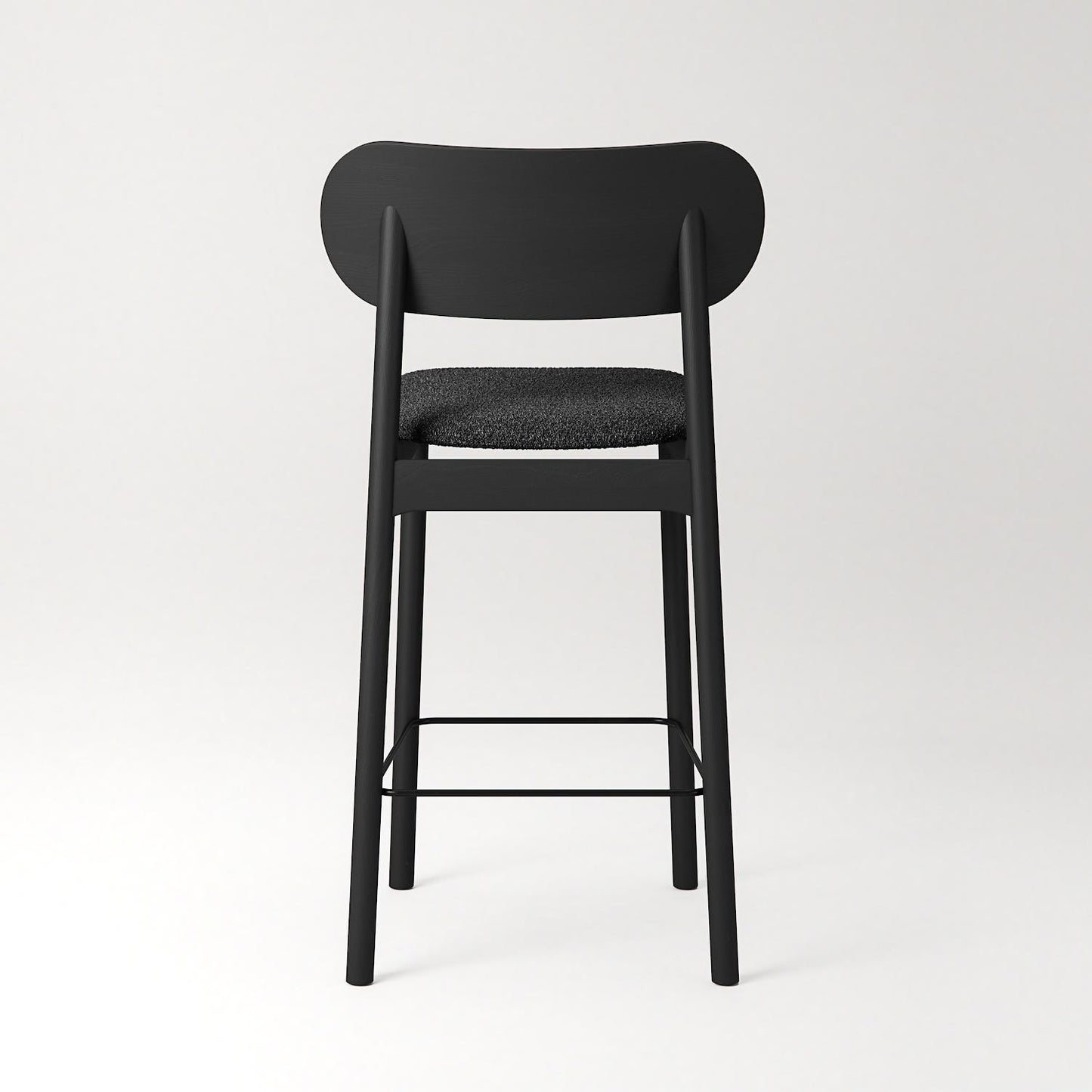 Decotique Elephant Barstool Black/ Anthracite Gray Bouclé