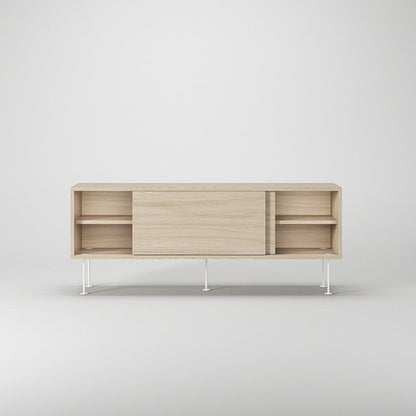 Decotique Vogue TV Bench With Legs 136 White Pigmented Oak/ White