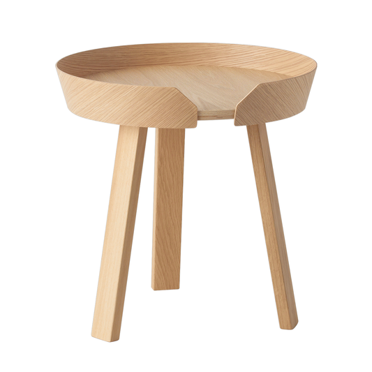 Around coffee table, small, oak