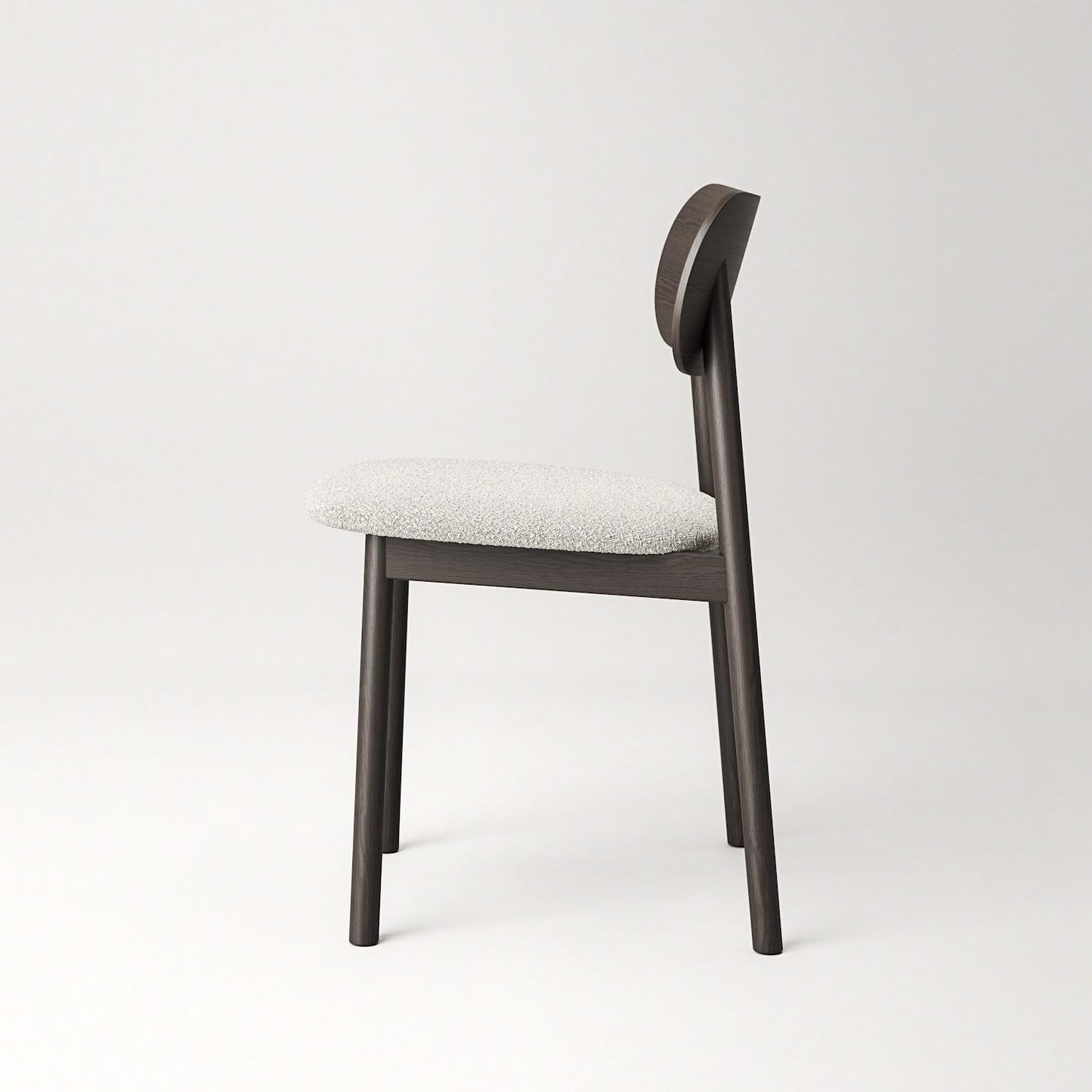 Decotique Elephant Dining Chair Dark Oak/White Bouclé