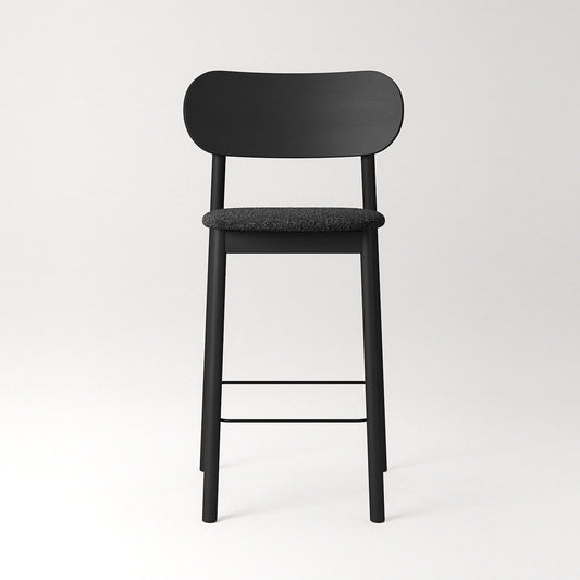 Decotique Elephant Barstool Black/ Anthracite Gray Bouclé