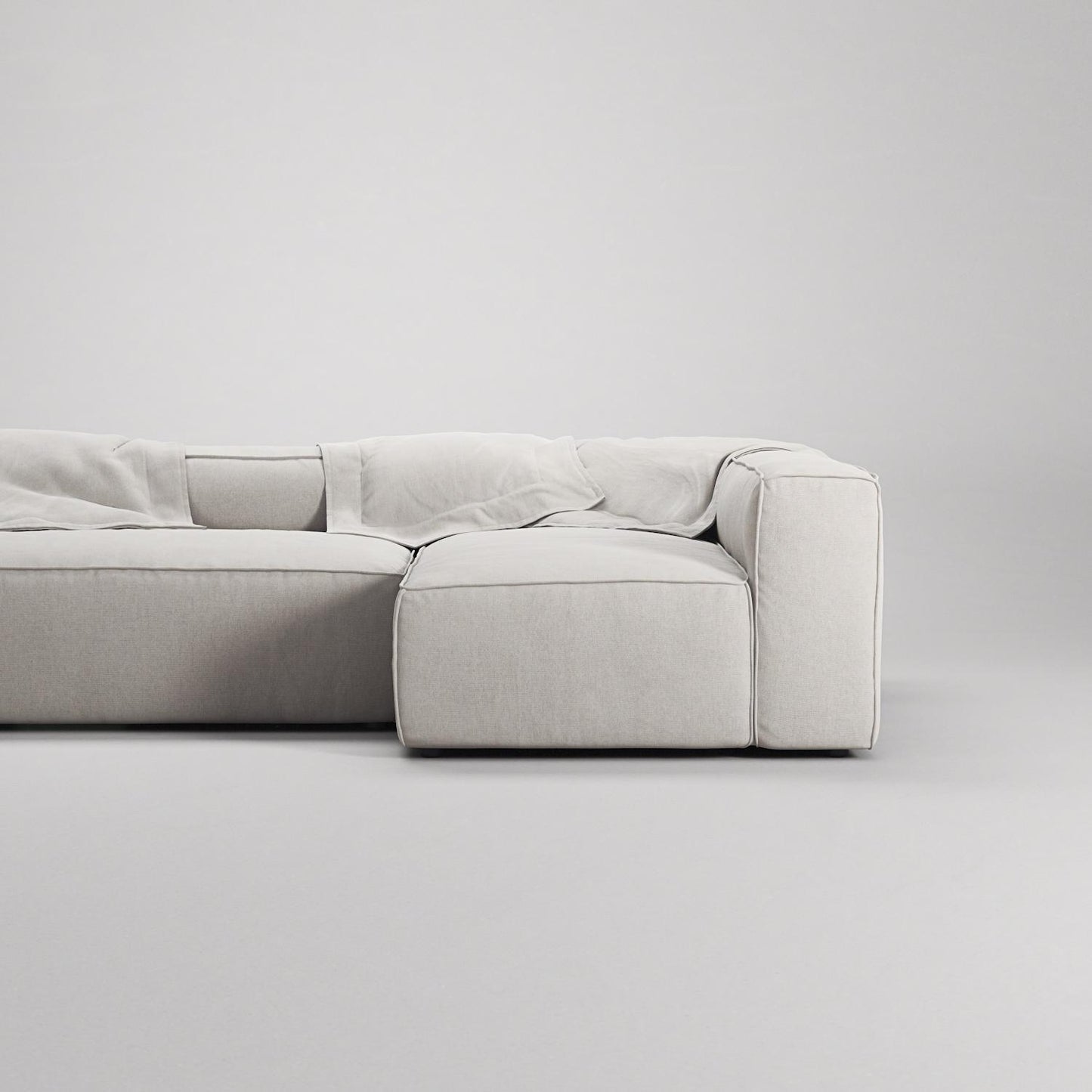 Decotique Grand 4-Seater Sofa Chaise Right Moonwhite