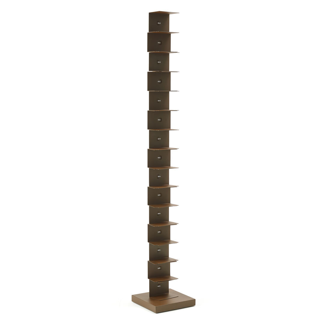 ORIGINAL PTOLOMEO - h 215 - Open Freestanding Stainless Steel Bookcase by Opinion Ciatti #h 215/corten/corten base