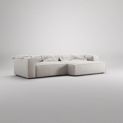 Decotique Grand 3-Seater Sofa Chaise Longue Right Moonwhite