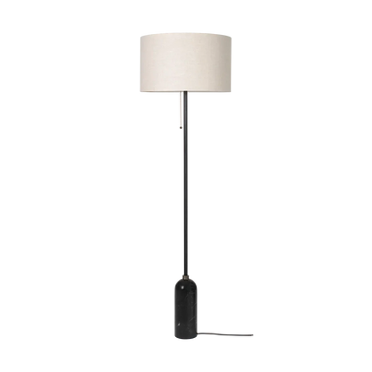 Gravity Floor Lamp by Gubi #Canvas shade/Black Marble