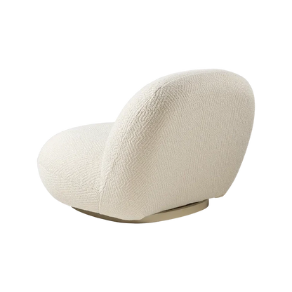Pacha Lounge Chair by Gubi #Dora Boucle, Enzo Degli Angiuoni (0001, Standard) / Pearl Gold