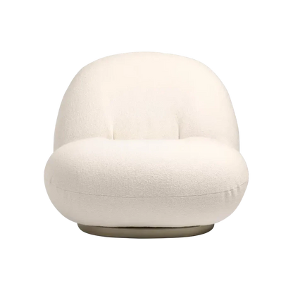 Pacha Lounge Chair by Gubi #Harp GUBI (24 Ivory) / Pearl Gold