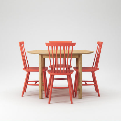Department Wood Dining Table Set Oak/ Orange