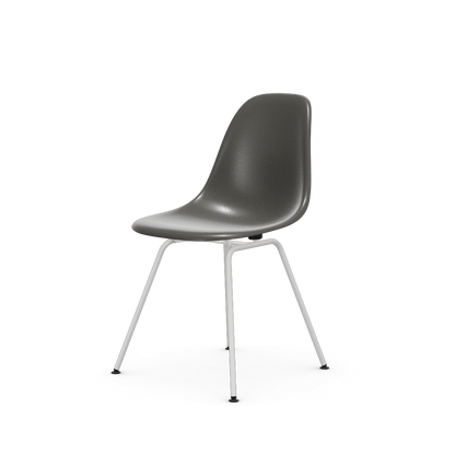Eames Fiberglass Side Chair Dsx (Without Upholstery) by Vitra #powder-coated white (smooth) / Eames elephant hide grey