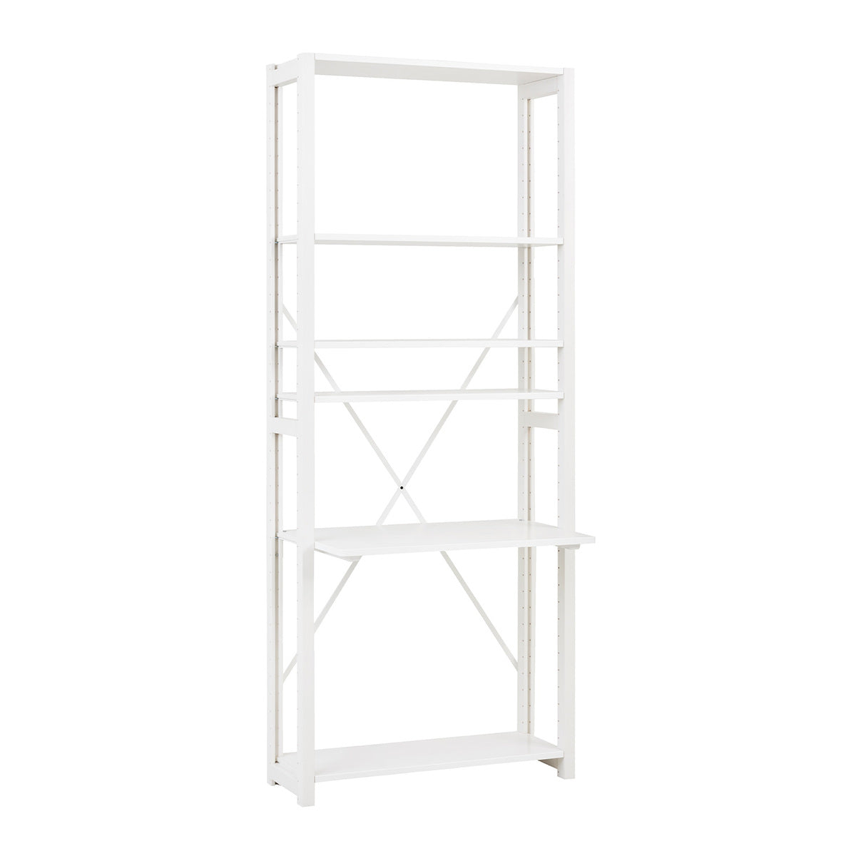 Classic shelf with working space, white