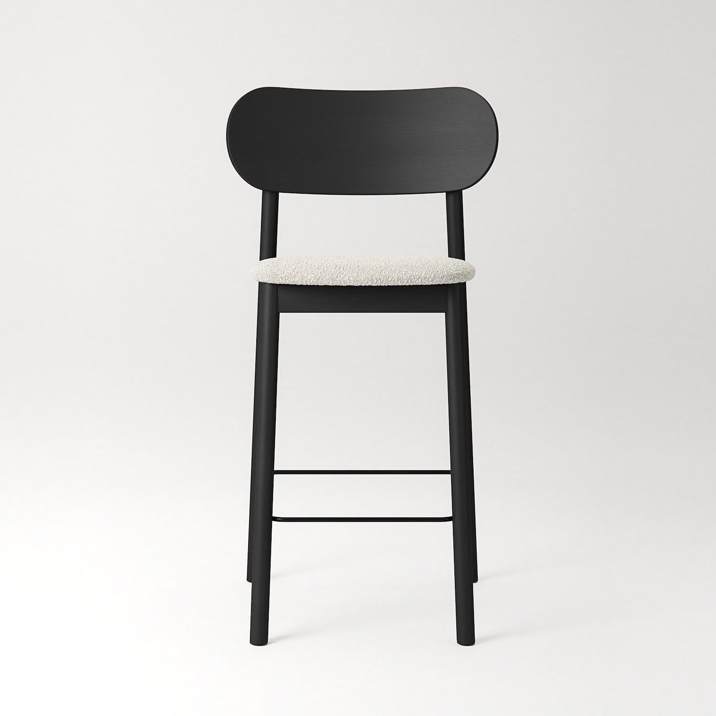 Decotique Elephant Bar Stool Black/White Bouclé