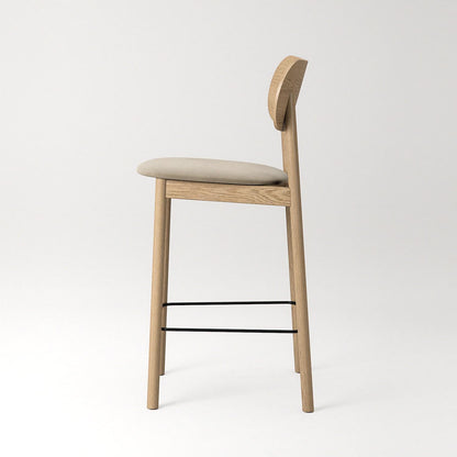 Decotique Elephant Bar Stool Natural Oak/Beige Velvet