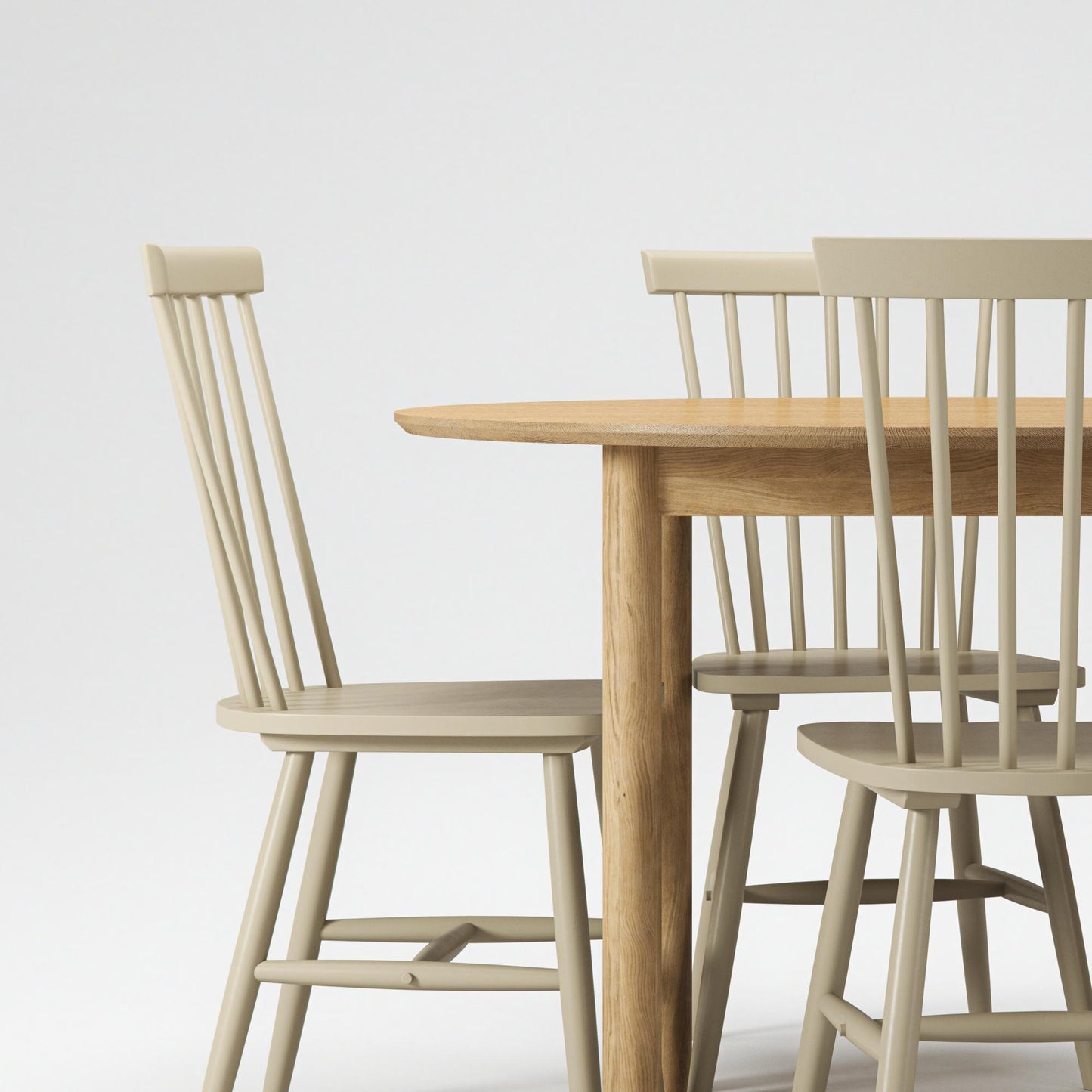 Department Wood Dining Table Set Oak/Greige