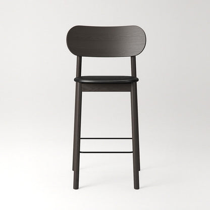 Decotique Elephant Bar Stool Dark Oak/Black Leather