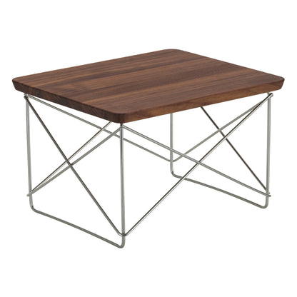 Eames LTR Occasional table, walnut - stainless steel