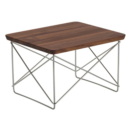 Eames LTR Occasional table, walnut - stainless steel