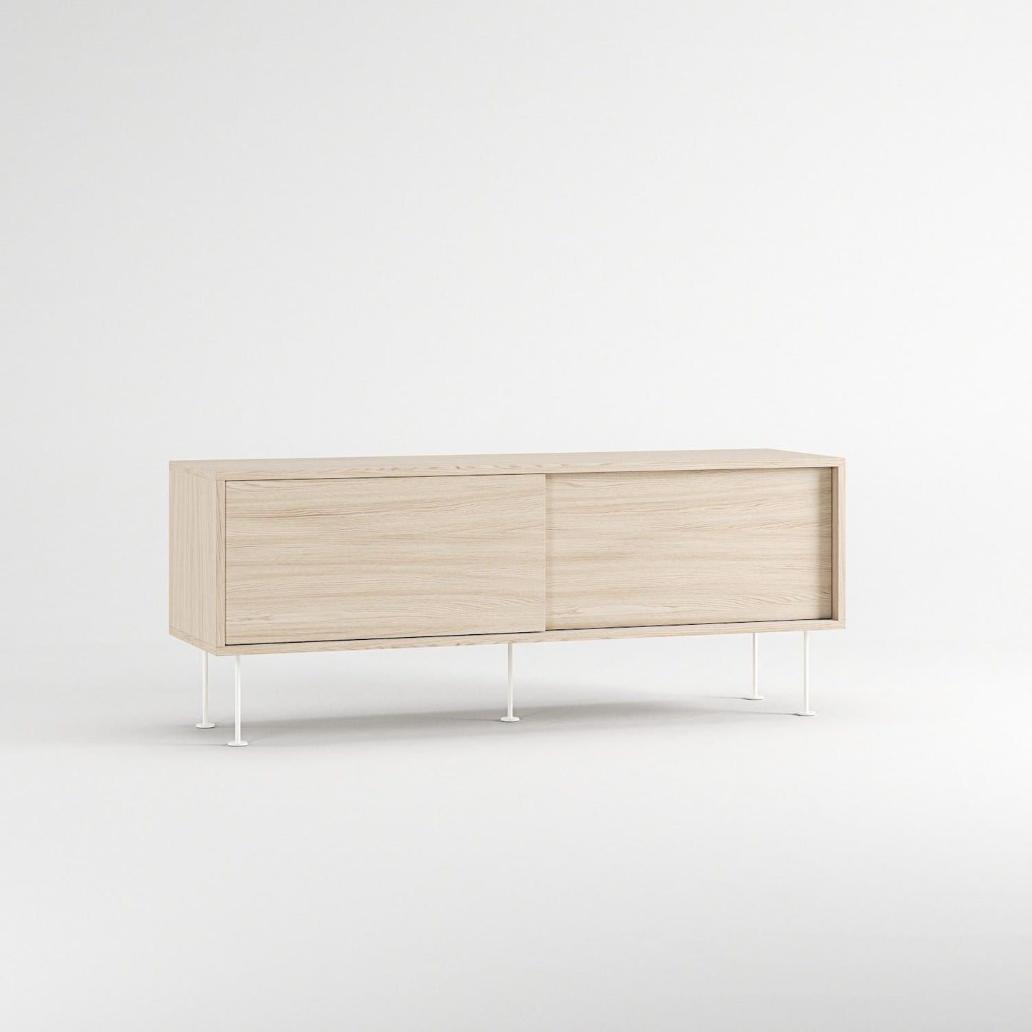 Decotique Vogue TV Bench With Legs 136 White Pigmented Oak/ White
