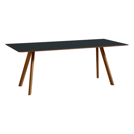 CPH30 table, 200 x 90 cm, lacquered walnut - dark grey lino