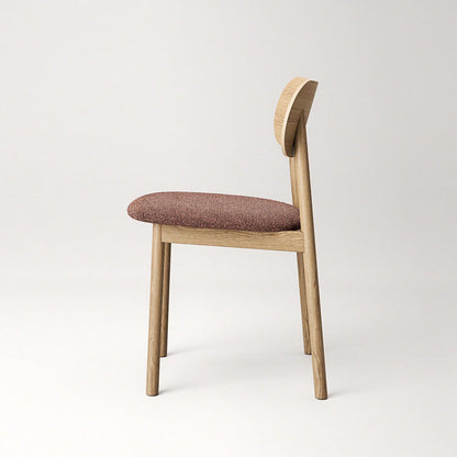 Decotique Elephant Dining Chair Natural Oak/Rust Bouclé