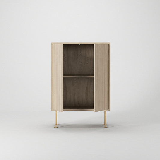 Decotique Vogue Cabinet 64 White Pigmented Oak/Brass