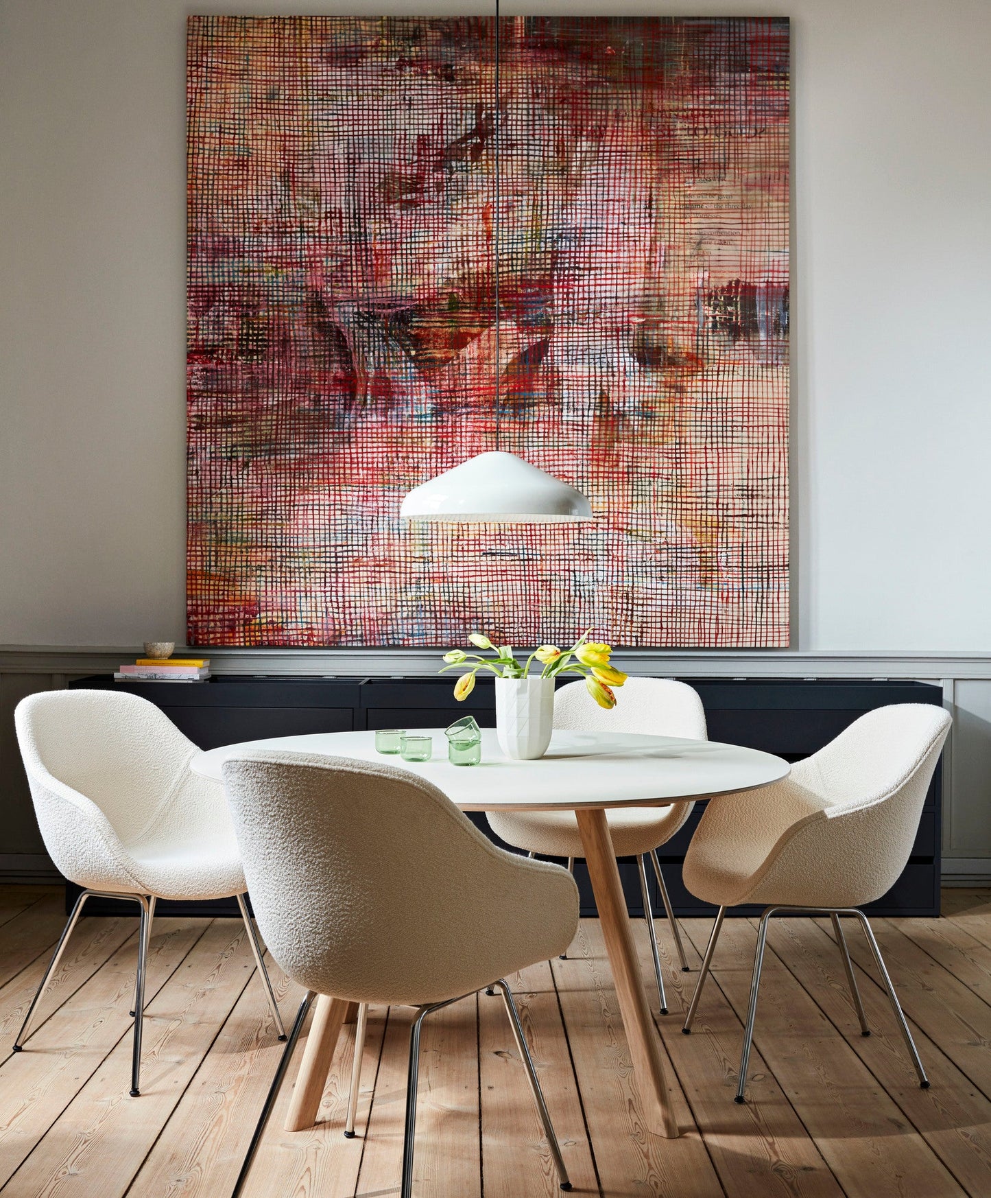 CPH25 2.0 table, 140 cm, lacquered oak - white laminate