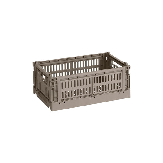Colour Crate, S, recycled plastic, warm grey