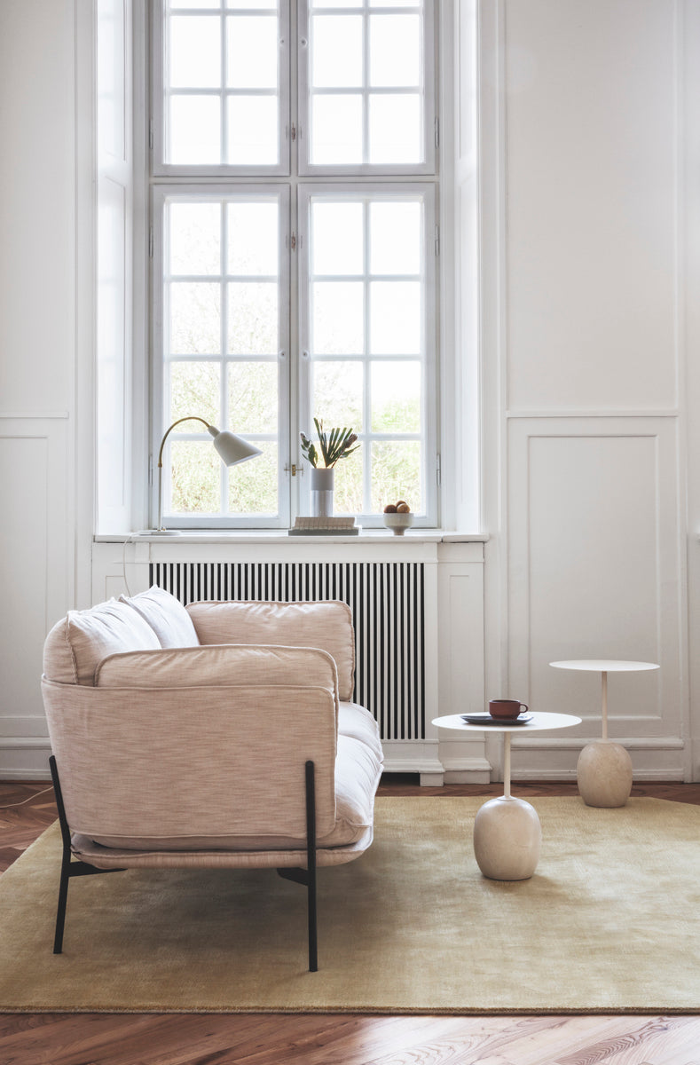 Lato LN9 coffee table, white - Cream Diva marble